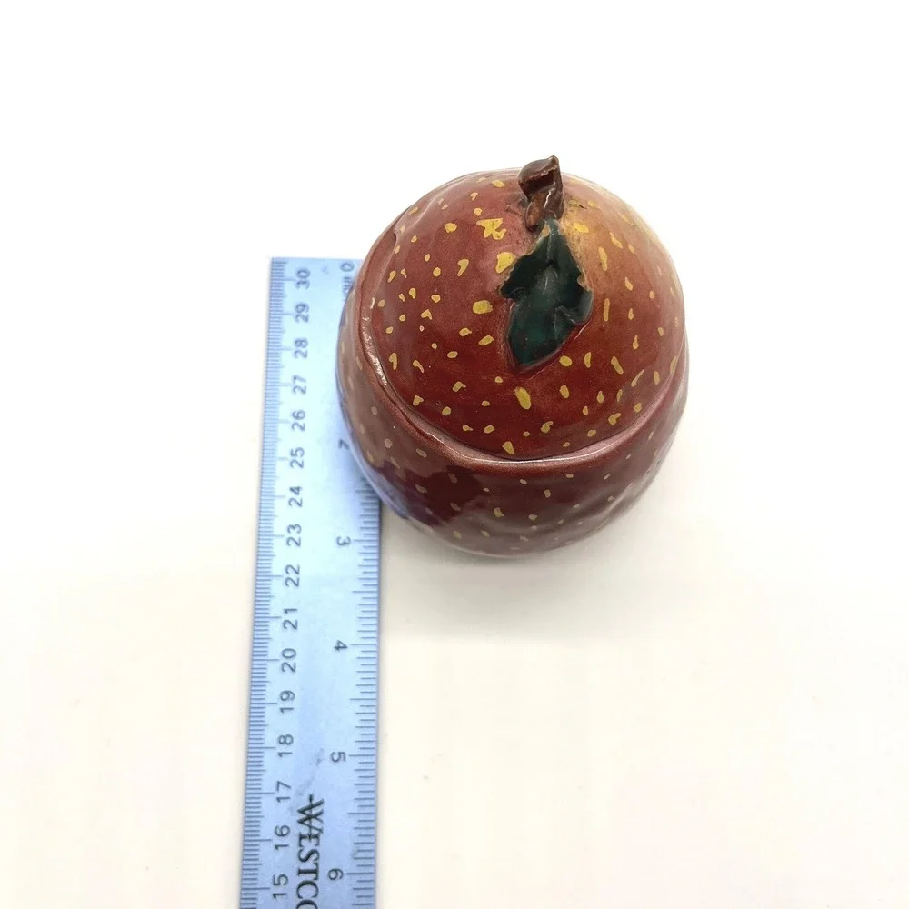 Handmade Ceramic Berry Sugar Bowl‎ with Lid Spoon Rest Unique Kitchen Decor